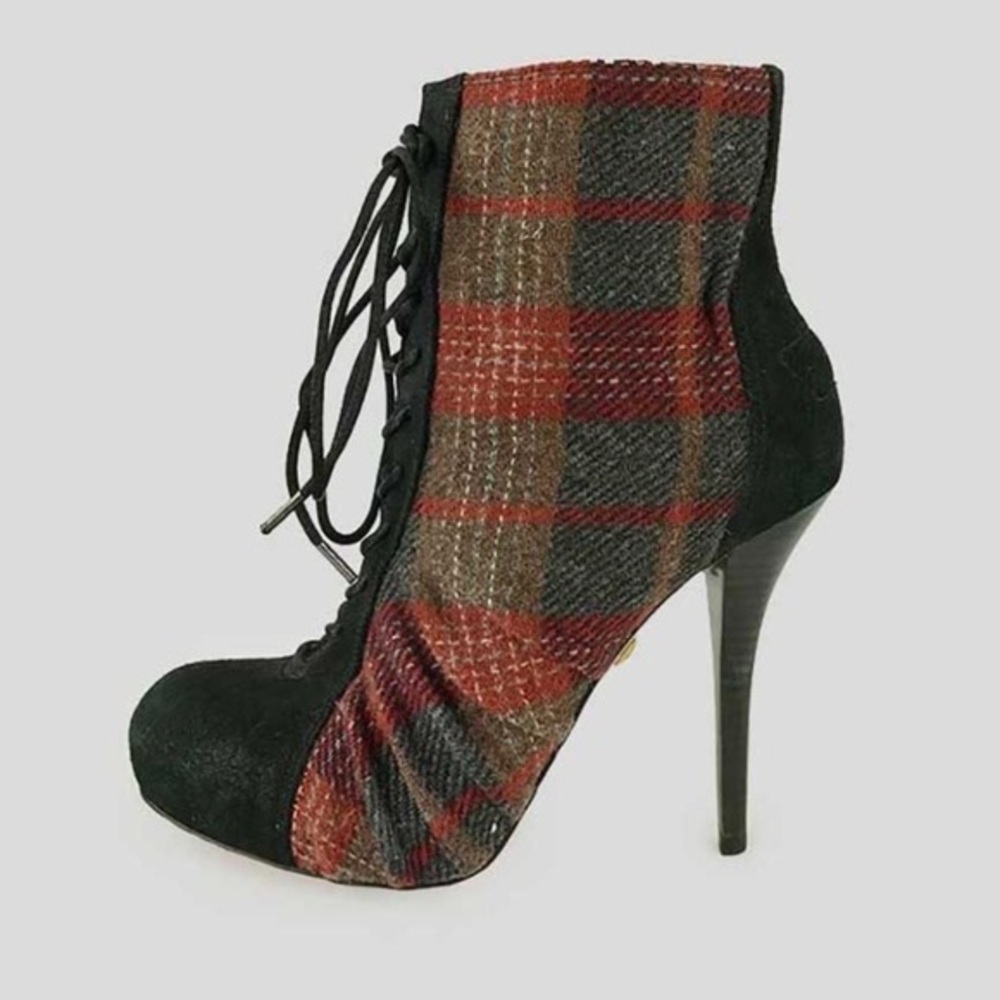 L.A.M.B Plaid Boots LNWB